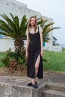 HOOK AND EYE LAYERED LONG DRESS IN BLACK image 7