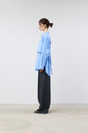 BUSTIER LAYERED CRINKLE SHIRT IN WHITE image 19