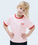 KIDS CLASSIC LOGO RINGER TEE IN PINK image 1