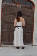 HOOK AND EYE LAYERED LONG DRESS IN IVORY image 10