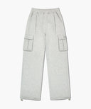 CLASSIC LOGO ONE TUCK CARGO SWEAT PANTS IN LIGHT HEATHER GREY image 6