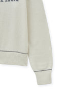 COLOR TRIM LINE LOGO PULLOVER IN IVORY image 18