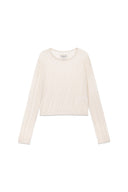 DIAGONAL TEXTURE KNIT TOP IN LIGHT BEIGE image 10