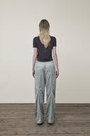 GLOSSY BANDING TRACK PANTS IN MINT image 8