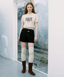 W CLASSIC LOGO HALF KNIT IN IVORY