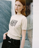 W CLASSIC LOGO HALF KNIT IN IVORY