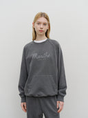 GARMENT DYED SWEATSHIRT IN CHARCOAL GREY