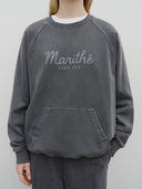 GARMENT DYED SWEATSHIRT IN CHARCOAL GREY