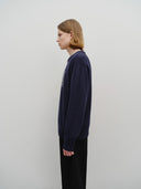 CLASSIC LOGO KNIT PULLOVER IN NAVY