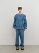 GARMENT DYED SWEATSHIRT IN BLUE