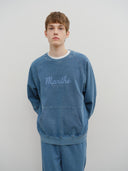GARMENT DYED SWEATSHIRT IN BLUE