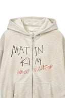 VINTAGE WASHED GRAFFITI HOODY ZIP UP IN BEIGE image 3