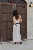 HOOK AND EYE LAYERED LONG DRESS IN IVORY image 11
