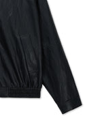 SMALL LOGO FAUX LEATHER ZIP UP JUMPER IN BLACK image 16
