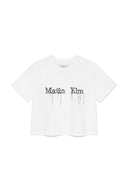 LOGO THREAD POINT CROP TOP IN WHITE image 1