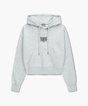 W SMALL CLASSIC LOGO CROP HOODIE IN LIGHT HEATHER GREY image 13