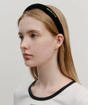REGULAR LOGO VELVET HAIR BAND IN BLACK image 4