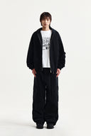 MULTI POCKET UTILITY WIDE PANTS IN BLACK image 5