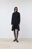 BACK OPEN HOODY JERSEY DRESS IN BLACK image 10