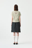 BACK SLIT SLIM TOP IN LIGHT KHAKI image 7