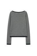 ESSENTIAL BOAT NECK KNIT TOP IN BLACK image 13