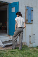BUTTON POINT STRING WIDE PANTS IN KHAKI image 11