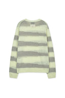 TEXTURE BLOCK STRIPE KNIT PULLOVER IN LIGHT YELLOW image 2