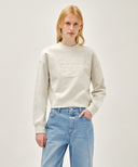 W CLASSIC LOGO CROP SWEATSHIRT IN OATMEAL image 11