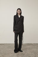 CUT OUT POINT STRING TROUSER IN BLACK image 20