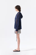 DISTRESSED TERRY SKORT SHORTS IN GRAY image 7