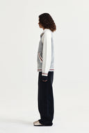 HIGH NECK RAGLAN KNIT ZIP UP FOR WOMEN IN IVORY image 16