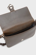 BOLD BUCKLE LEATHER SHOULDER BAG IN BLACK image 10