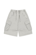 WASHED COTTON PATCH POCKET BERMUDA PANTS IN LIGHT GRAY image 1