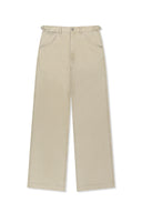 SIDE TAB WASHED COTTON PANTS IN CHARCOAL GREY image 1