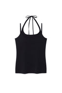 STRING HALTER NECK TANK TOP IN BLACK image 13