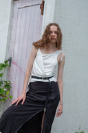 UNBALANCE TUCK SLEEVELESS TOP IN WHITE image 10