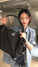 4WAY SIGNATURE LOGO TOTE BAG (BLACK DENIM) IN BLACK