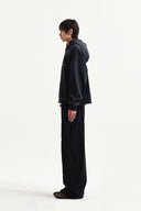 RAW EDGE HEM SWEAT HOODY IN CHARCOAL GREY image 11