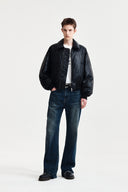 FAUX LEATHER DOWN JUMPER FOR MEN IN BLACK image 9