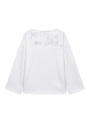 RAW HEM FINISHED BOAT NECK TOP IN WHITE image 12