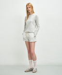 W BASIC SWEAT SHORTS IN LIGHT HEATHER GREY image 19
