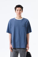 TONAL RIB BACK LOGO TOP FOR MEN IN SMOKE BLUE image 13