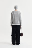 MATIN MIXED YARN KNIT PULLOVER IN GRAY image 7