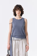 HEM TIE DETAIL SLEEVELESS TOP IN CHARCOAL GREY image 18