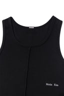 SMALL LOGO PINTUCK SLEEVELESS TOP FOR MEN IN BLACK image 9