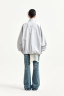 BACK LOGO HIGH NECK JUMPER IN LIGHT GRAY image 8