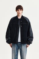 STUNNING POINT FAUX LEATHER JUMPER FOR MEN IN BLACK image 11
