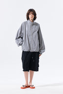 MATIN KIM LOGO COATING JUMPER IN DARK GRAY image 9