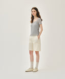 W SMALL CLASSIC LOGO SLEEVELESS LAYERED TEE IN LIGHT GRAY
