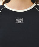 W AEROCOOL SMALL CLASSIC LOGO SLIM RINGER TEE IN NAVY